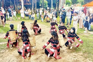 Ba Na ethnic minority girls in Gia Lai Province are graceful in dances and songs. (Photo: Kien Quoc)