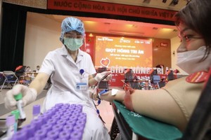 The National Institute of Hematology and Blood Transfusion (NIHBT) recorded 1,269 blood and 359 platelet donors from February 8-14. (Photo: VNA)