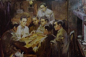A painting on the conference to establish the Communist Party of Vietnam.