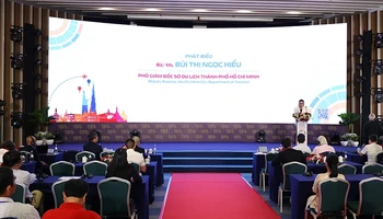 Deputy Director of Ho Chi Minh City Department of Tourism Bui Thi Ngoc Hieu speaks at the workshop.