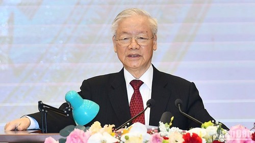 Party General Secretary Nguyen Phu Trong addresses the ceremony. (Photo: NDO)