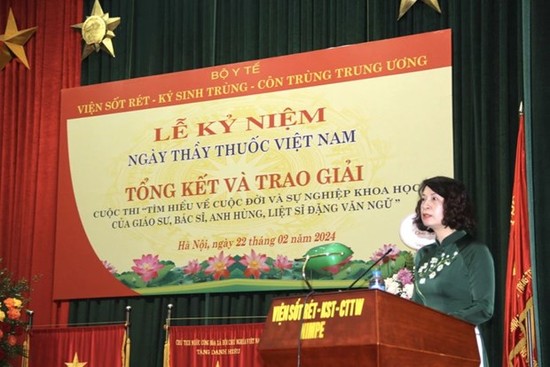 Deputy Minister of Health Nguyen Thi Lien Huong speaks at the event. (Photo: Ministry of Health)