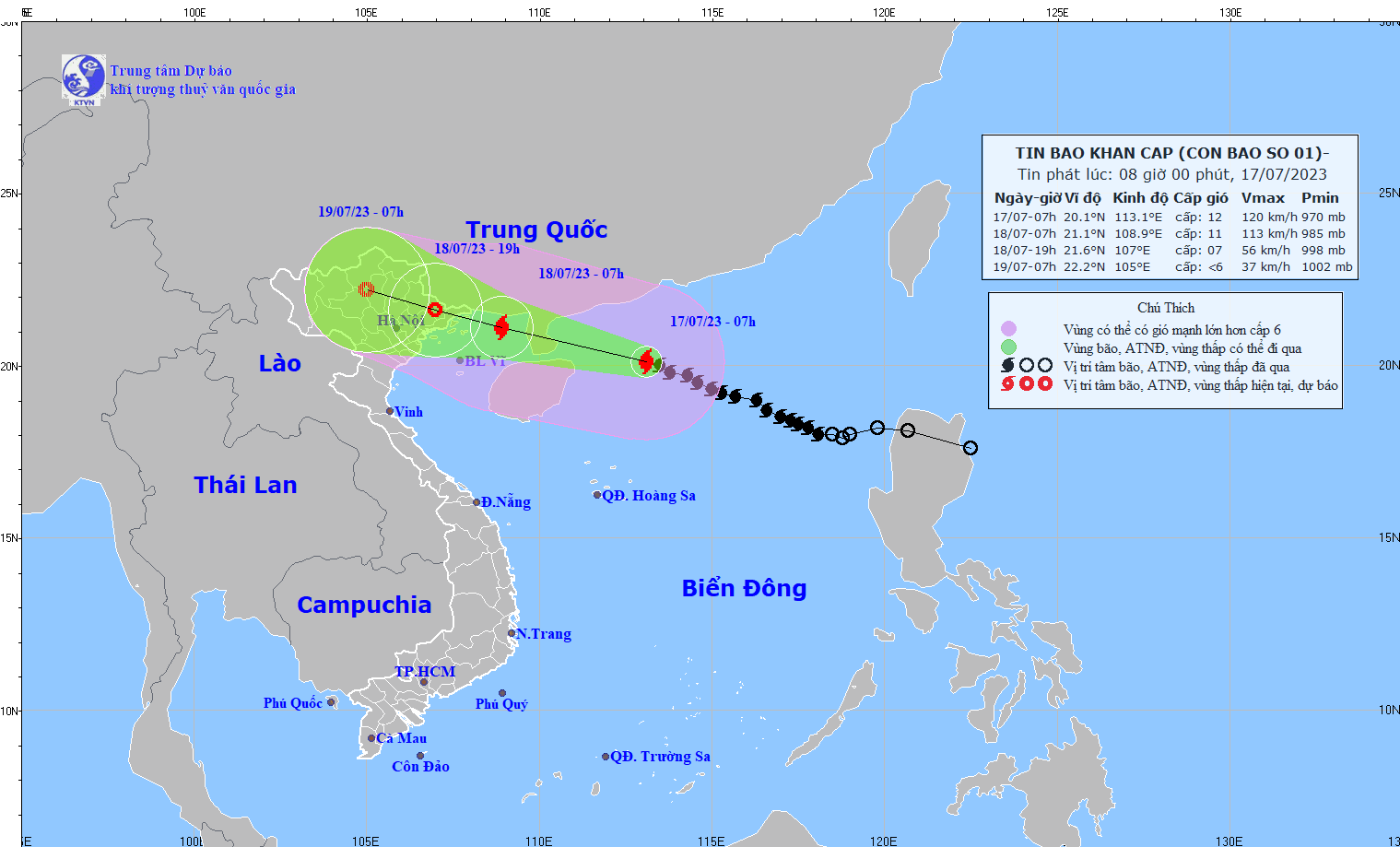 The projected path of Talim (Source: NCHMF)