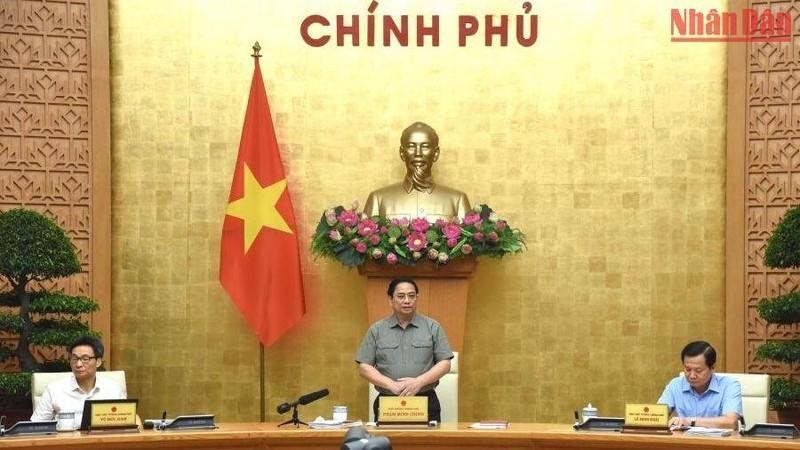 Prime Minister Pham Minh Chinh at the conference. (Photo: Tran Hai)
