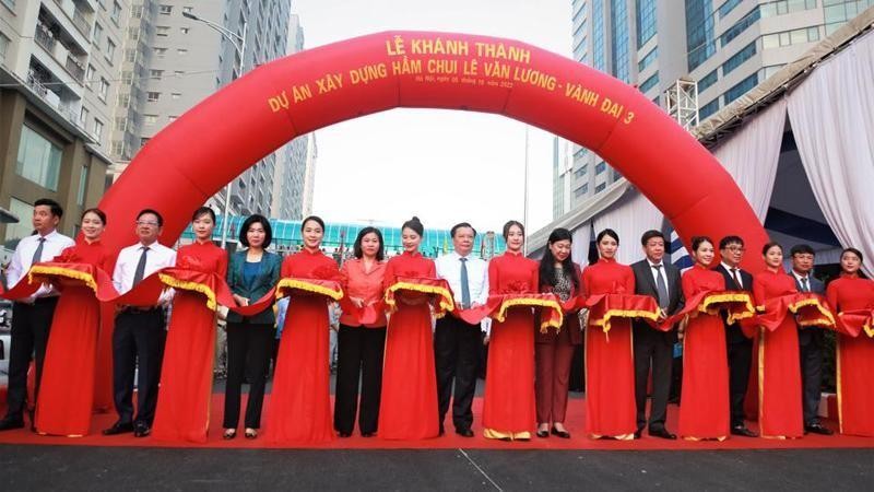 The inauguration ceremony of the Le Van Luong Underpass.