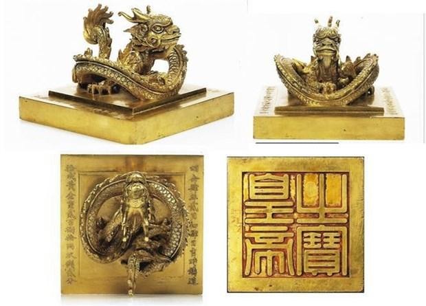 The golden seal made in 1823 under the reign of King Minh Mang (Source: VNA)