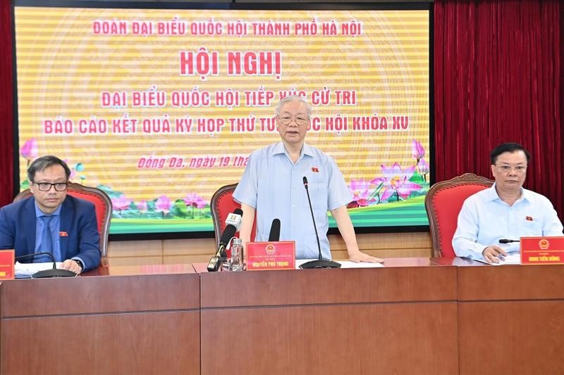 Party General Secretary Nguyen Phu Trong speaks at the meeting. (Photo: NDO)