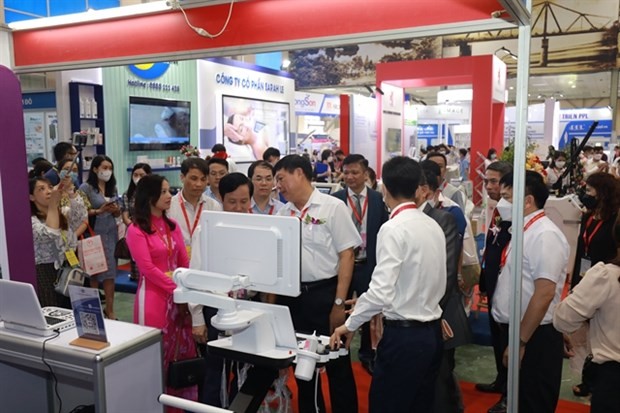 Visitors at the previous Medi-pharm Expo in Hanoi (Photo courtesy of Vietnam Advertisement and Fair Exhibition JSC)