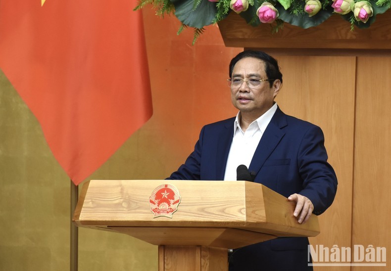 PM Pham Minh Chinh speaks at the meeting. (Photo: NDO)