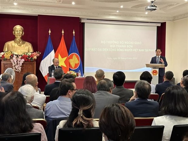 Vietnamese Minister of Foreign Affairs Bui Thanh Son speaks at the event (Photo: VNA)