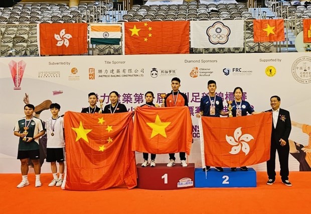 Vietnamese athletes win 11 golds and three silver medals at the 1st Asian & Asian Youth Shuttlecock Championships held in Hong Kong (China). (Photo: SGGP)