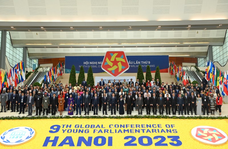 The 9th Global Conference of Young Parliamentarians, which was hosted by the Vietnamese National Assembly, is the largest multilateral foreign affairs event in 2023 hosted by Vietnam, attracting the participation of more than 200 young parliamentarians and delegates from more than 70 IPU member Parliaments and representatives from international organisations. (Photo: DUY LINH)