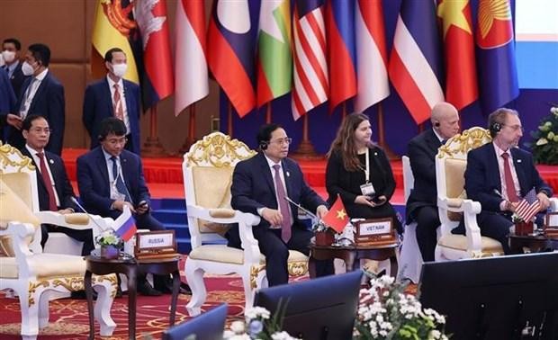 PM Pham Minh Chinh attends the second ASEAN Global Dialogue on November 13. (Photo: VNA)