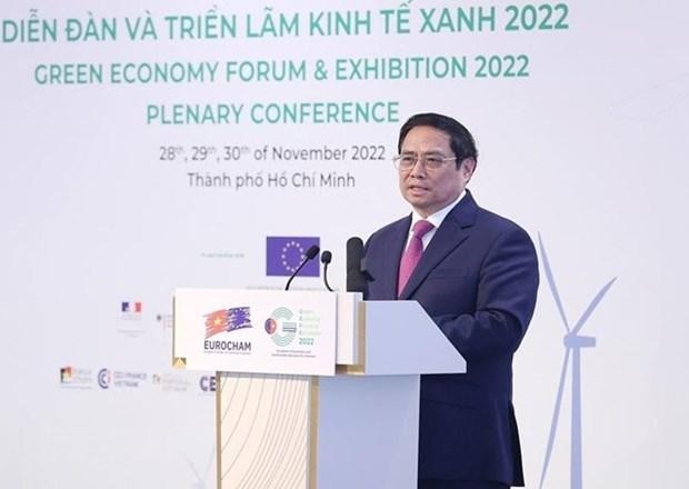 Prime Minister Pham Minh Chinh addresses the event. (Photo: VNA)