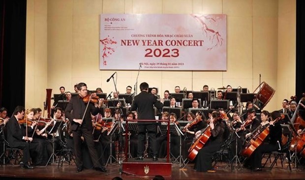 The concert gathers about 100 artists (Photo: VNA) 