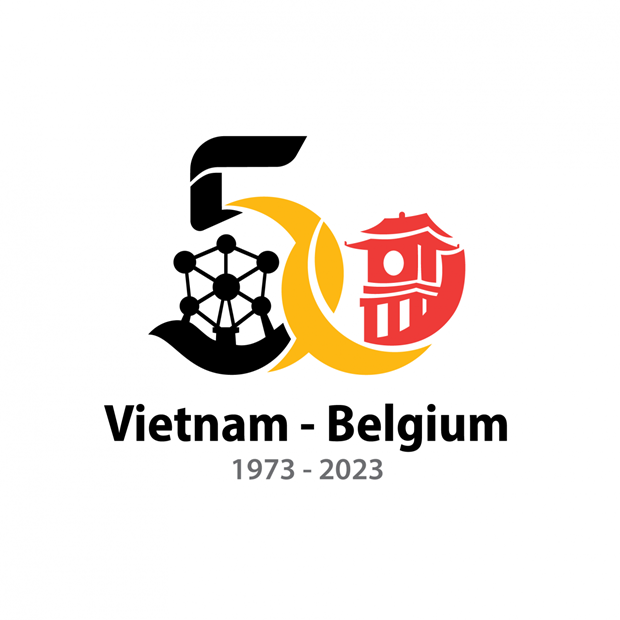 The official logo for the 50th anniversary of Vietnam-Belgium diplomatic ties. (Photo: VNA)