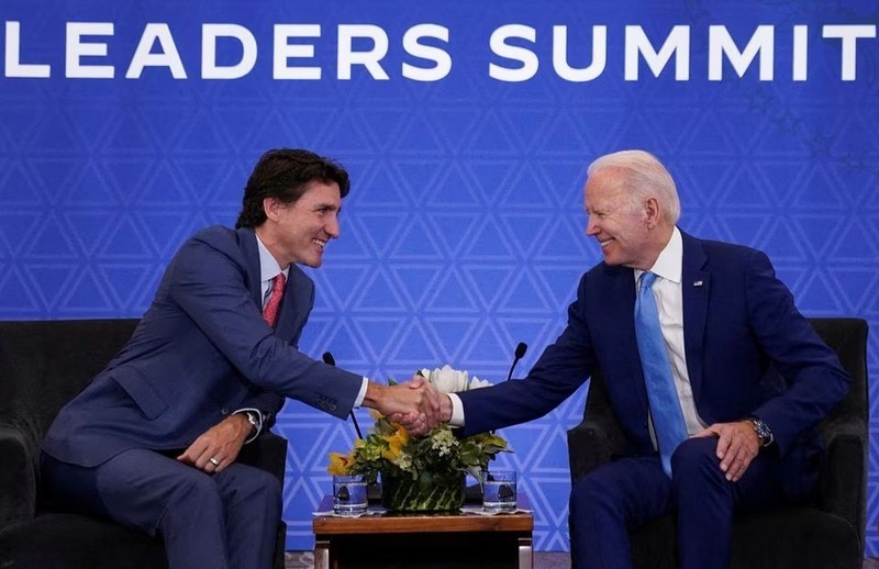US President Joe Biden and Canadian Prime Minister Justin Trudeau at a meeting on January 10, 2023. Photo: Reuters