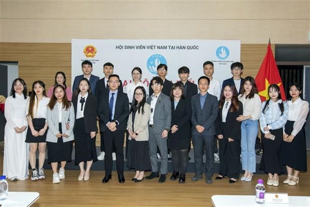 A 23-member executive board of the Vietnamese Students' Association in the Republic of Korea was elected during the congress. (Photo: VNA)