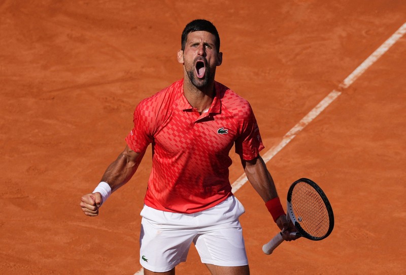 Serbia's Novak Djokovic reacts during his round of 32 match against Bulgaria's Grigor Dimitrov - Italian Open - Foro Italico, Rome, Italy - May 14, 2023. (Photo: Reuters)