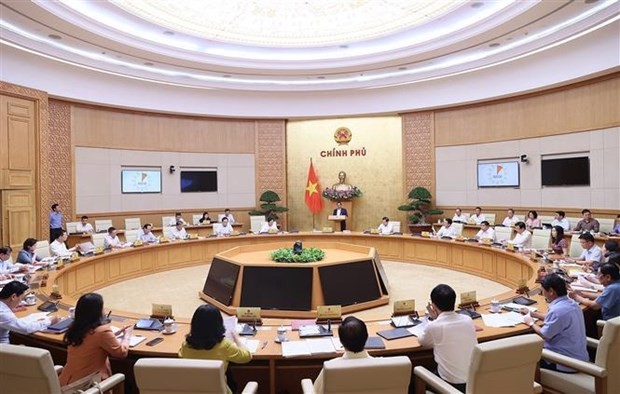 The Government’s regular meeting for August in Hanoi on September 9 (Photo: VNA)