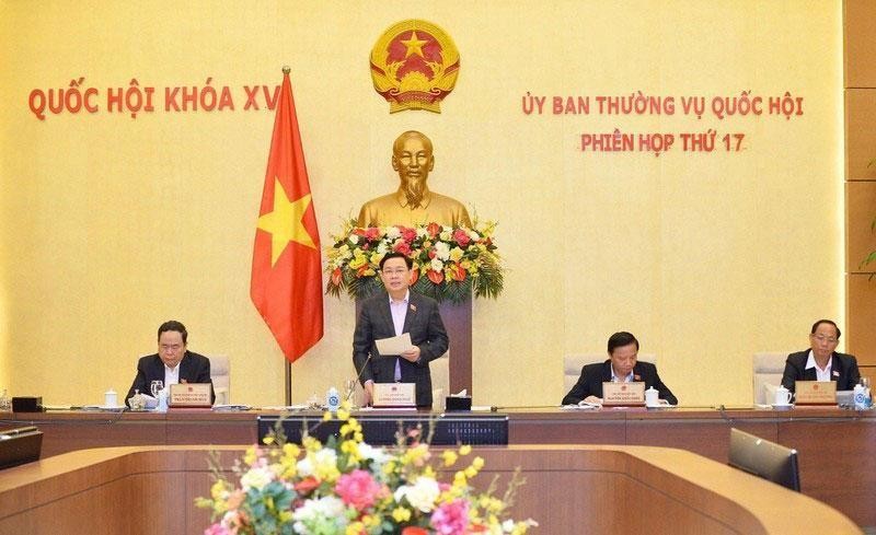 National Assembly Chairman Vuong Dinh Hue speaks at the opening ceremony of the 17th session of the NA Standing Commitee. (Photo: VNA)
