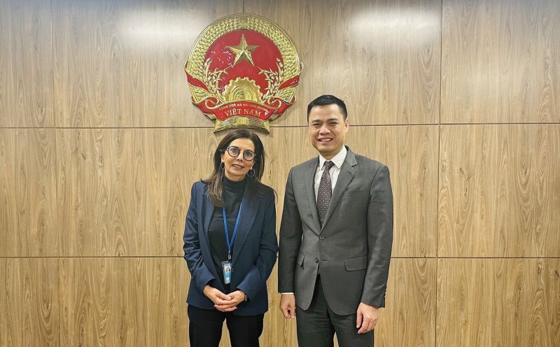 Ambassador Dang Hoang Giang and UN Secretary-General’s Special Representative on Violence against Children Najat Maalla M’jid (Photo: VNA)