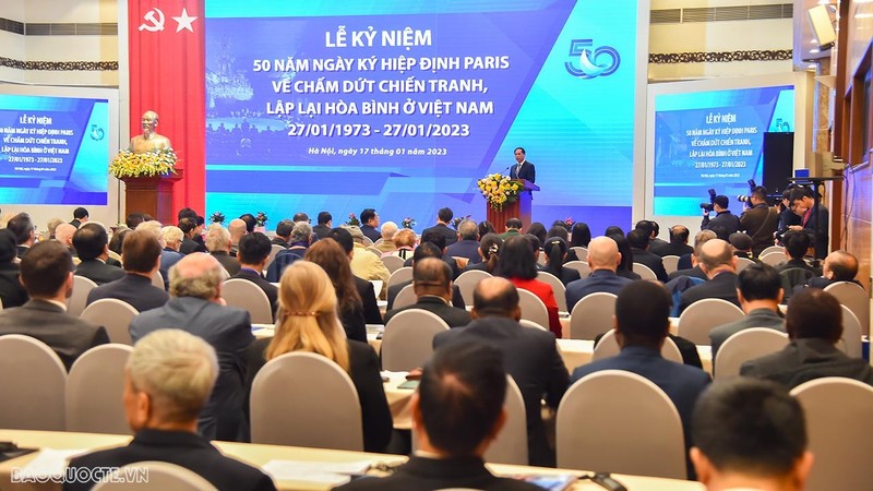Foreign Minister Bui Thanh Son speaks at the meeting. (Photo: baoquocte.vn)