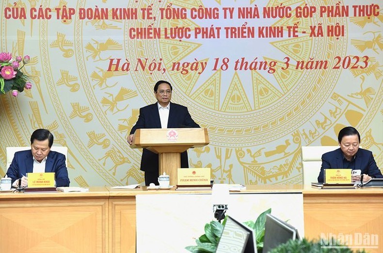 Prime Minister Pham Minh Chinh speaking at the conference (Photo: NDO)