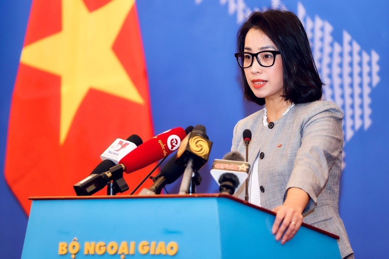 Deputy Spokeswoman of the Vietnamese Foreign Ministry Pham Thu Hang speaks at the event (Photo: VNA)