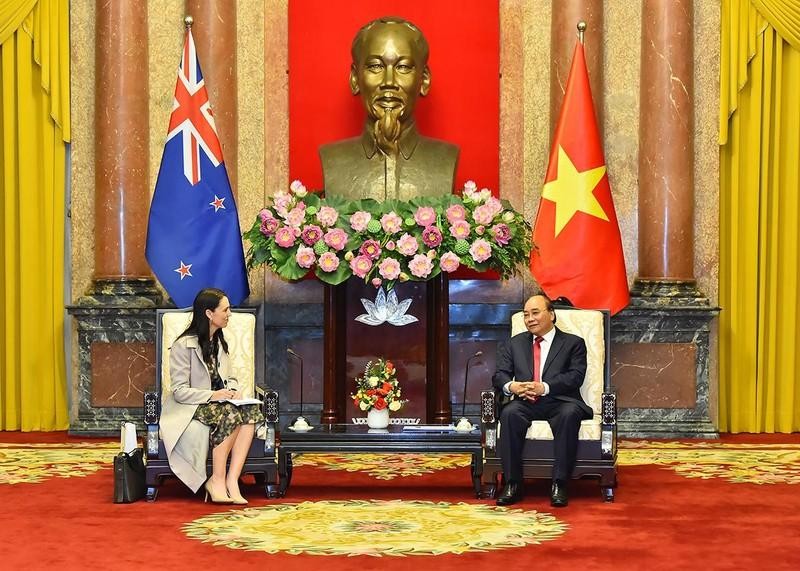 President Nguyen Xuan Phuc receives visiting New Zealand Prime Minister Jacinda Ardern in Hanoi (Photo: NDO)