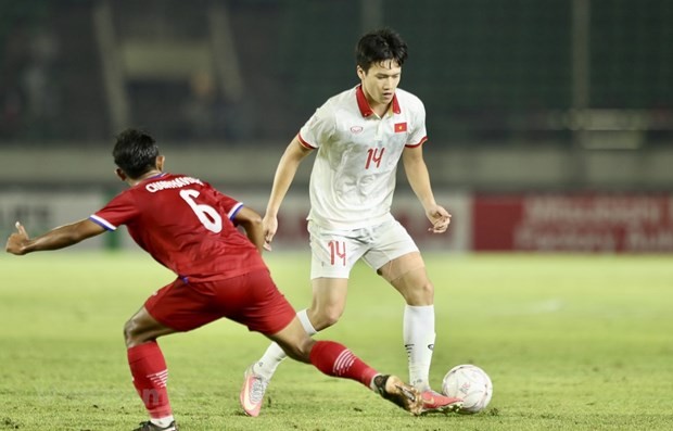Vietnam had a good start at the AFF Mitsubishi Electric Cup 2022 with a 6-0 triumph against Laos (Photo: VNA)