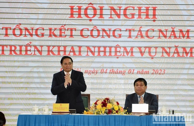 Prime Minister Pham Minh Chinh attends the conference. (Photo: NDO)