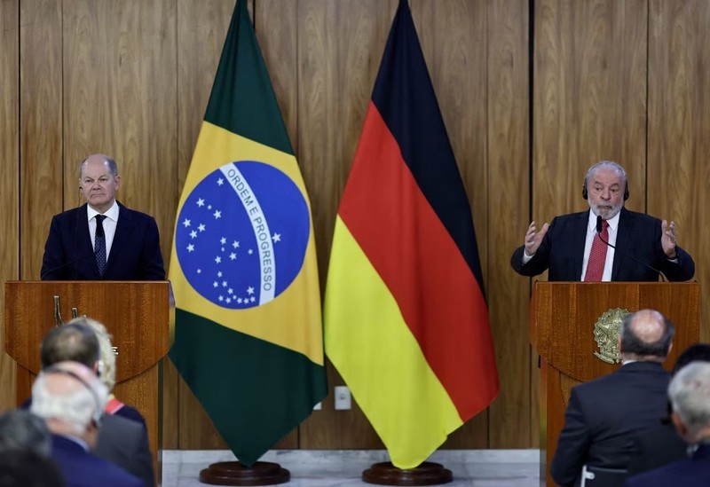 German Chancellor Olaf Scholz and Brazilian President Luiz Inacio Lula da Silva at a joint press conference at Planalto Palace, Brasilia, Brazil on January 30, 2023. (Photo: Reuters)