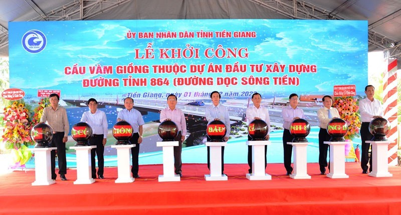 At the ceremony to commence the construction of the bridge