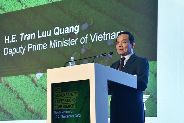Deputy Prime Minister Tran Luu Quang speaks at the conference. (Photo: VGP)