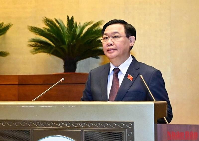 National Assembly Chairman Vuong Dinh Hue speaks at the opening of the 4th plenary session. (Photo: Duy Linh)