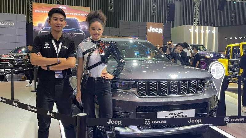 A new car model on display at the Vietnam Motor Show 2022.
