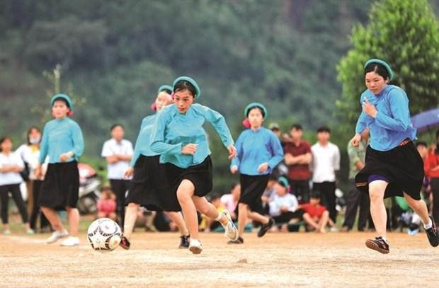 A San Chi ethnic women's football match. (Photo: VNA)