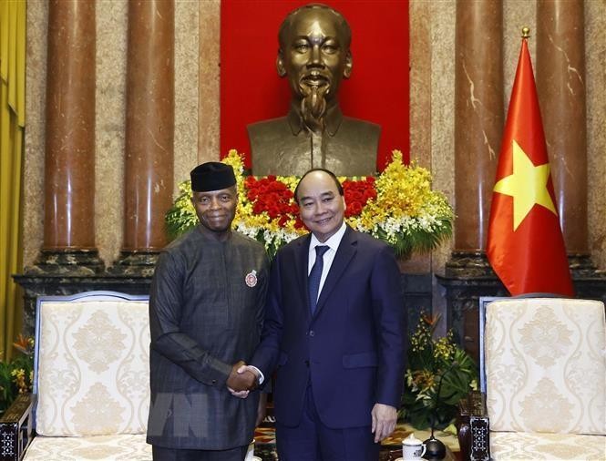 President Nguyen Xuan Phuc and Nigerian Vice President Yemi Osinbajo. (Photo: VNA)
