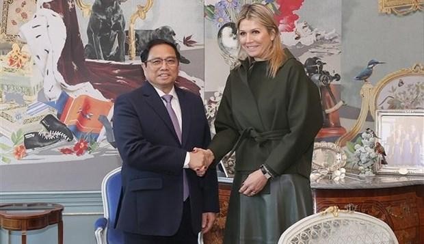 Prime Minister Pham Minh Chinh meets Queen Maxima of the Netherlands on December 12. (Photo: VNA)
