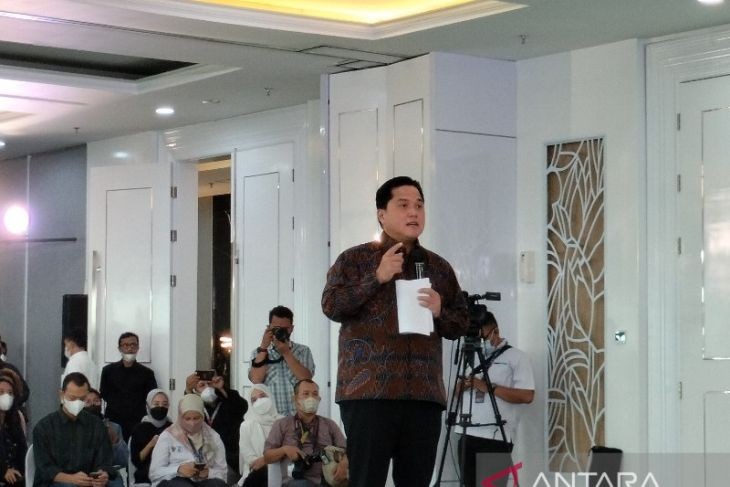 Minister of State-owned Enterprises Erick Thohir at a press conference in Jakarta on January 2, 2023. (Photo: antaranews.com)