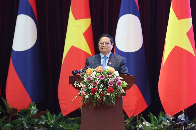 Prime Minister Pham Minh Chinh speaks at the event. (Photo: Nhat Bac)