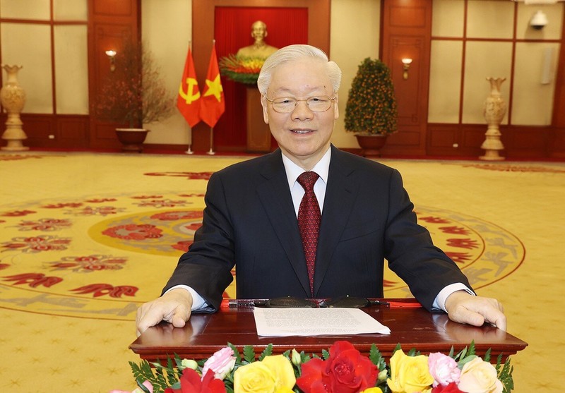 Party General Secretary Nguyen Phu Trong extends greetings for Year of the Cat. Photo: VNA