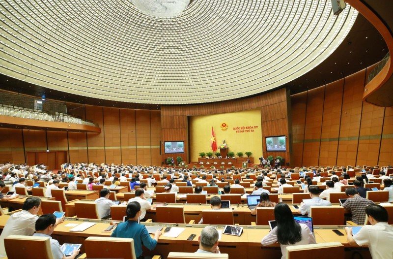 A plenary meeting of the National Assembly. (Photo: VNA)