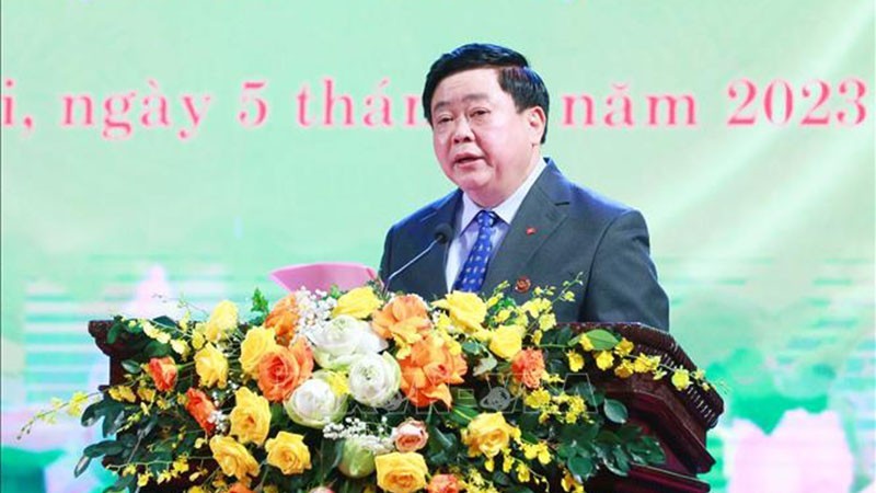 Chairman of the Central Council for Literature and Arts Theory and Criticism Nguyen The Ky speaks at the event. (Photo: VNA)