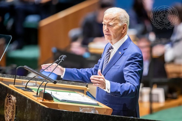 US President Joe Biden speaks at the 78th session of the United Nations General Assembly. (Photo: UN)