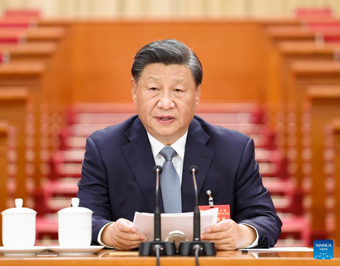 Xi Jinping presides over a preparatory meeting for the 20th National Congress of the Communist Party of China (CPC) at the Great Hall of the People in Beijing, capital of China, Oct. 15, 2022. (Photo: Xinhua)
