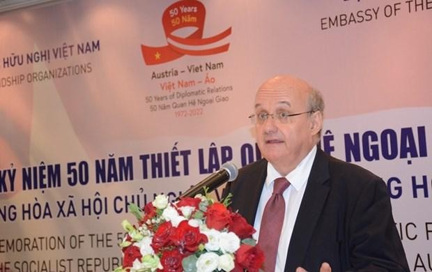 Austrian Ambassador to Vietnam Hans-Peter Glanzer speaks at the event (Photo: VNA) 