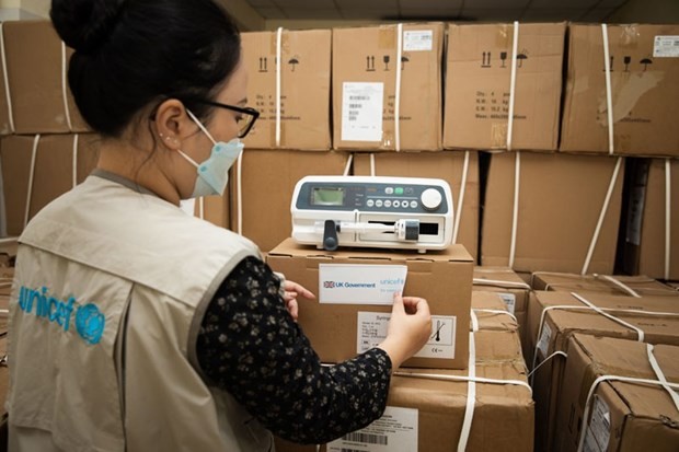 The equipment package, funded by the UK Government and delivered through UNICEF, includes 500 patients vital sign monitors and 500 syringe pumps. (Photo: Courtesy of UNICEF)