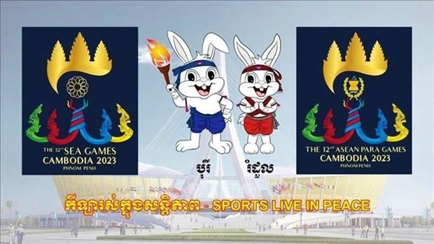 The logos and mascots of the SEA Games and ASEAN Para Games in Cambodia in 2023 (Photo: VNA)